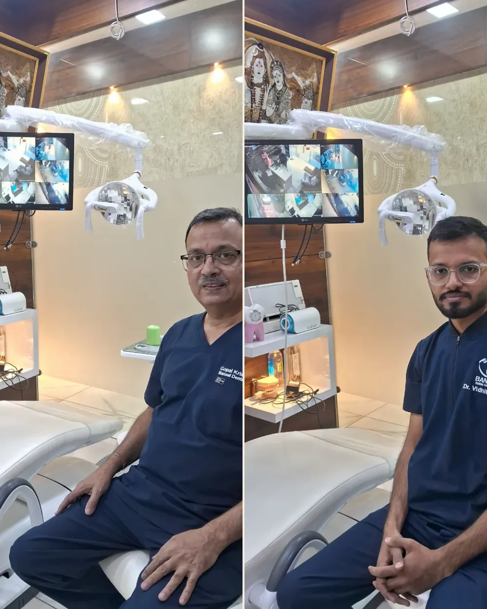 Dr. (Capt.) Gopal Krishan Bansal and Dr. Vidhit Bansal at Bansal Dental Care Clinic in Moga